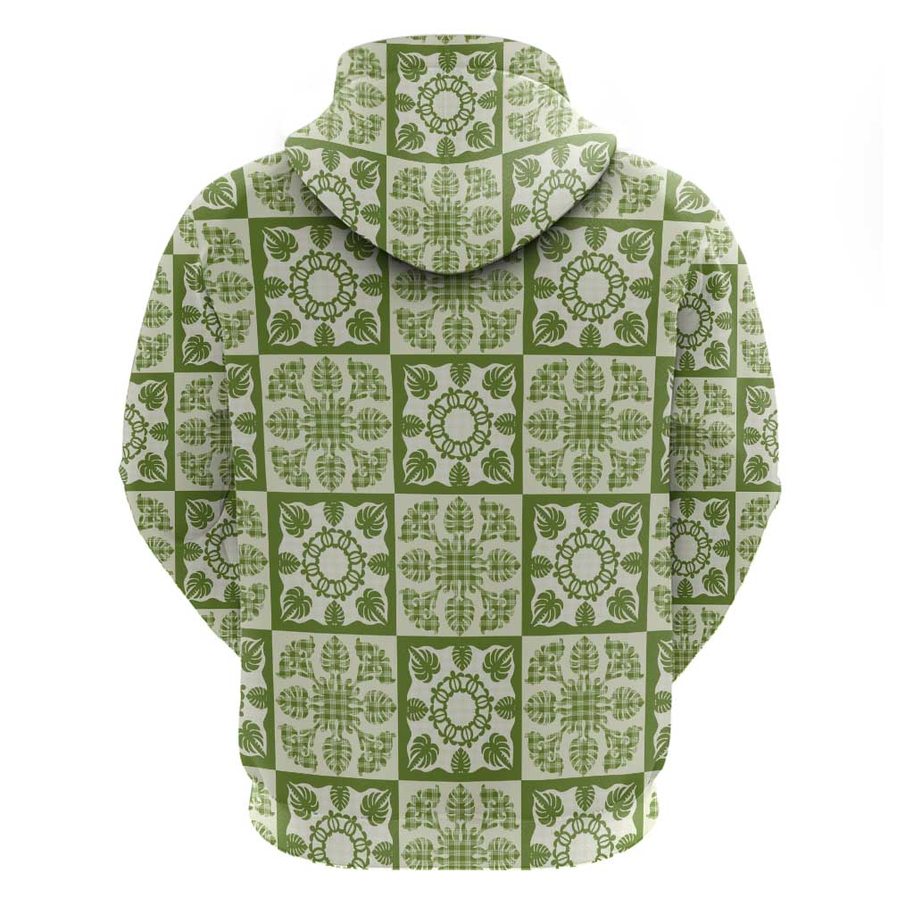 Omaomao Palaka Quilt Hawaii Hoodie Hawaiian Tropical Monstera Sea Turtle LT14 - Polynesian Pride