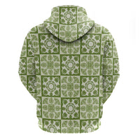 Omaomao Palaka Quilt Hawaii Hoodie Hawaiian Tropical Monstera Sea Turtle LT14 - Polynesian Pride