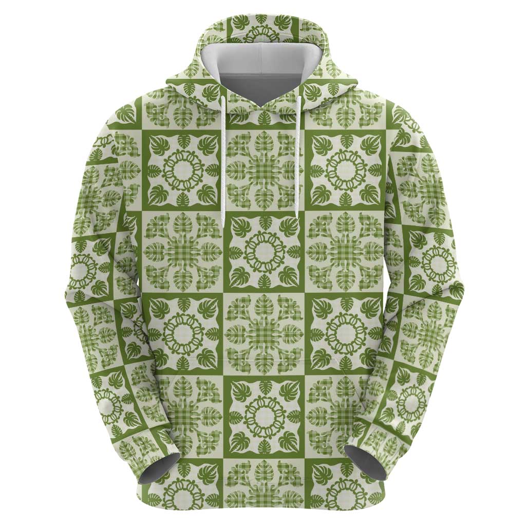 Omaomao Palaka Quilt Hawaii Hoodie Hawaiian Tropical Monstera Sea Turtle LT14 - Polynesian Pride