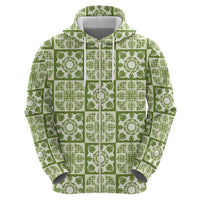 Omaomao Palaka Quilt Hawaii Hoodie Hawaiian Tropical Monstera Sea Turtle LT14 - Polynesian Pride