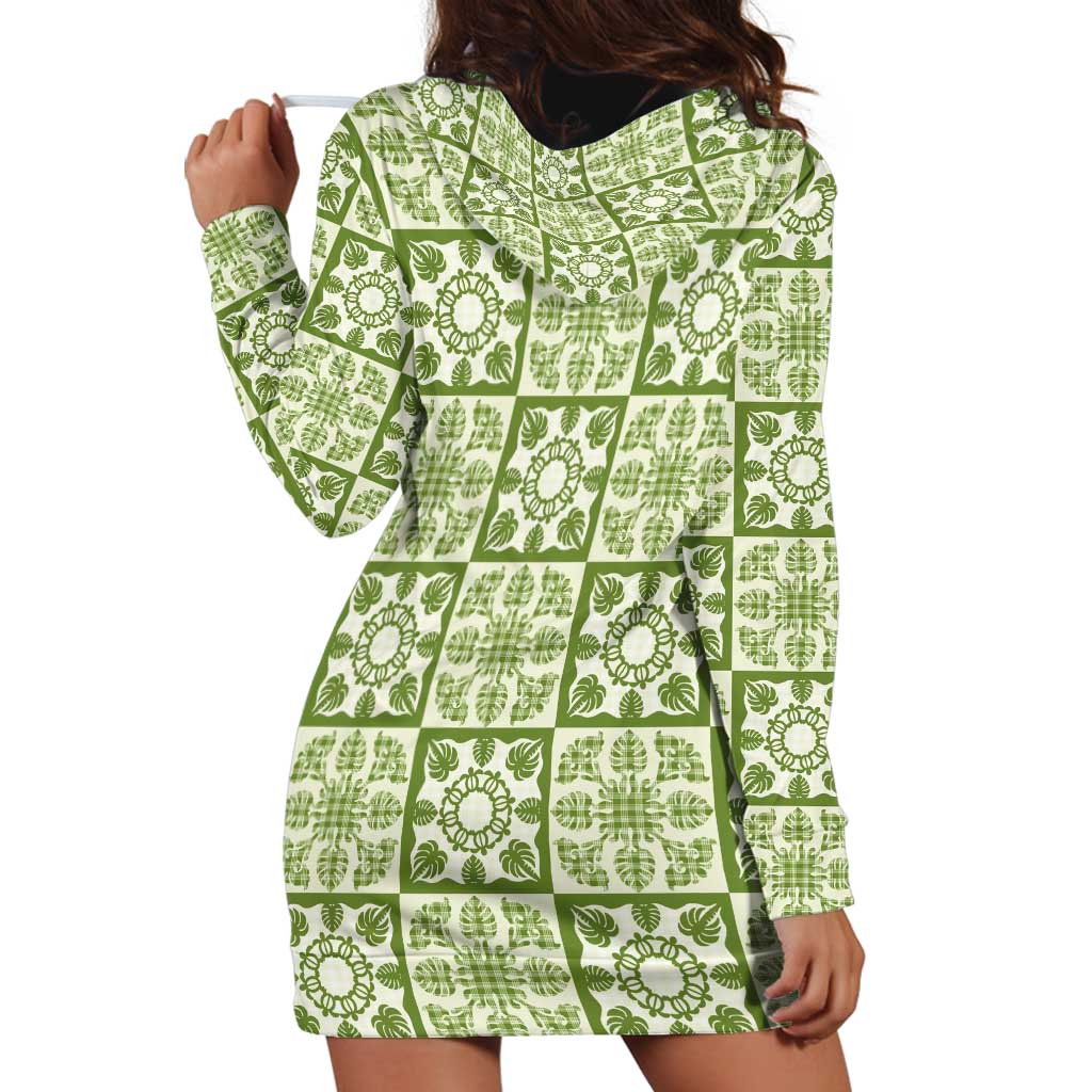 Omaomao Palaka Quilt Hawaii Hoodie Dress Hawaiian Tropical Monstera Sea Turtle LT14 - Polynesian Pride
