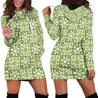 Omaomao Palaka Quilt Hawaii Hoodie Dress Hawaiian Tropical Monstera Sea Turtle LT14 - Polynesian Pride
