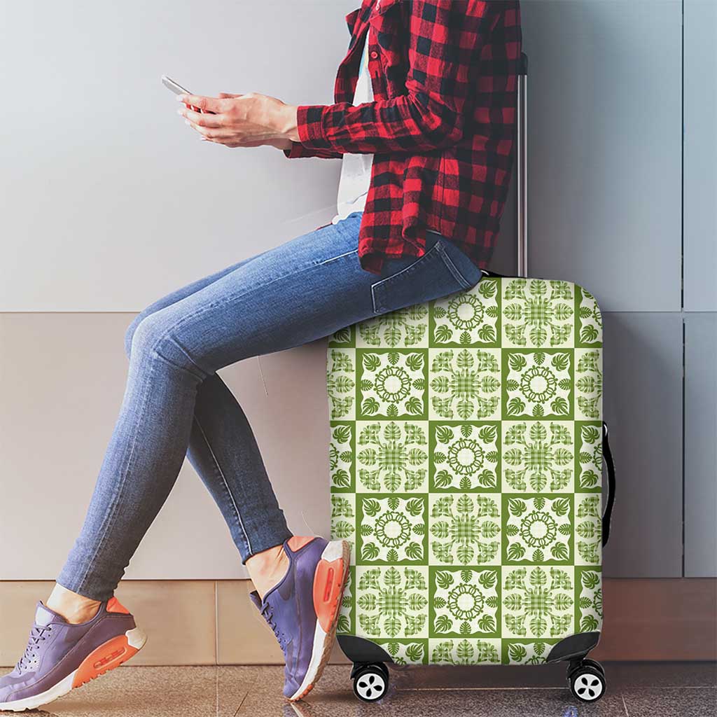 Omaomao Palaka Quilt Hawaii Luggage Cover Hawaiian Tropical Monstera Sea Turtle LT14 - Polynesian Pride