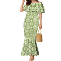 Omaomao Palaka Quilt Hawaii Mermaid Dress Hawaiian Tropical Monstera Sea Turtle