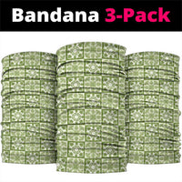 Omaomao Palaka Quilt Hawaii Neck Gaiter Hawaiian Tropical Monstera Sea Turtle