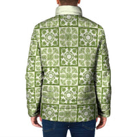 Omaomao Palaka Quilt Hawaii Padded Jacket Hawaiian Tropical Monstera Sea Turtle LT14 - Polynesian Pride
