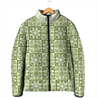 Omaomao Palaka Quilt Hawaii Padded Jacket Hawaiian Tropical Monstera Sea Turtle LT14 - Polynesian Pride