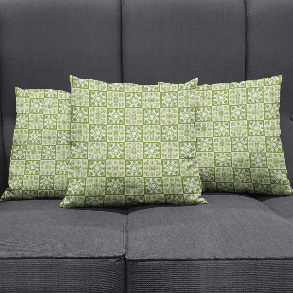 Omaomao Palaka Quilt Hawaii Pillow Cover Hawaiian Tropical Monstera Sea Turtle