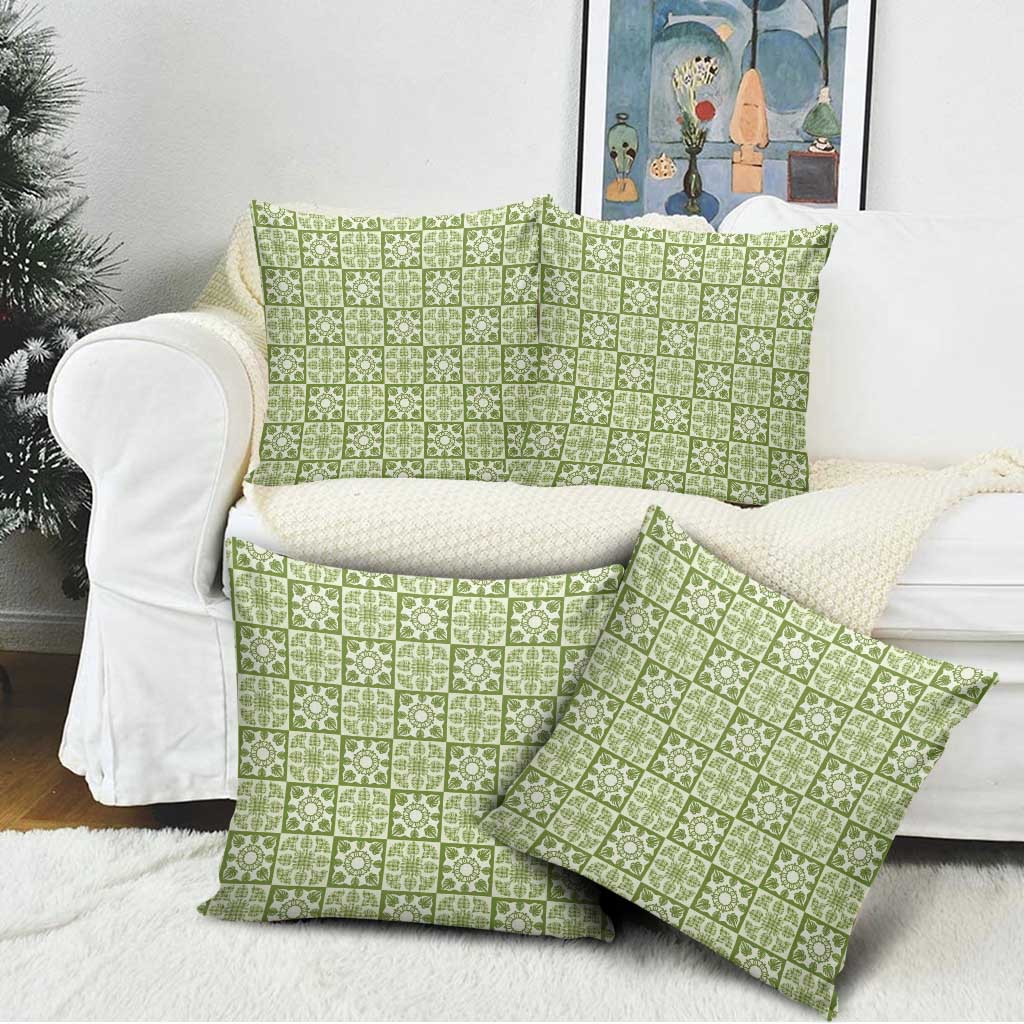 Omaomao Palaka Quilt Hawaii Pillow Cover Hawaiian Tropical Monstera Sea Turtle