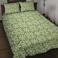 Omaomao Palaka Quilt Hawaii Quilt Bed Set Hawaiian Tropical Monstera Sea Turtle