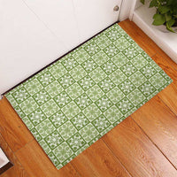 Omaomao Palaka Quilt Hawaii Rubber Doormat Hawaiian Tropical Monstera Sea Turtle