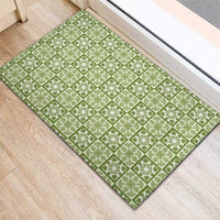 Omaomao Palaka Quilt Hawaii Rubber Doormat Hawaiian Tropical Monstera Sea Turtle