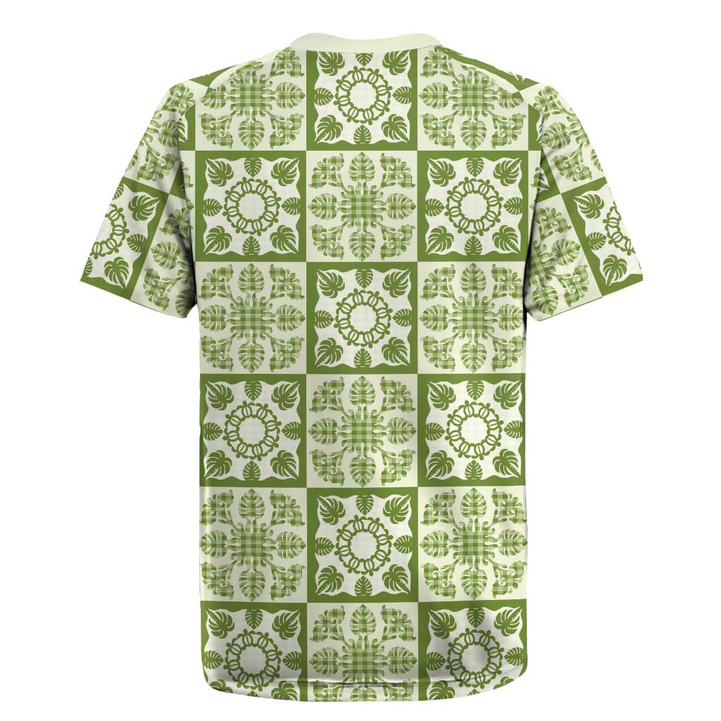 Omaomao Palaka Quilt Hawaii Rugby Jersey Hawaiian Tropical Monstera Sea Turtle