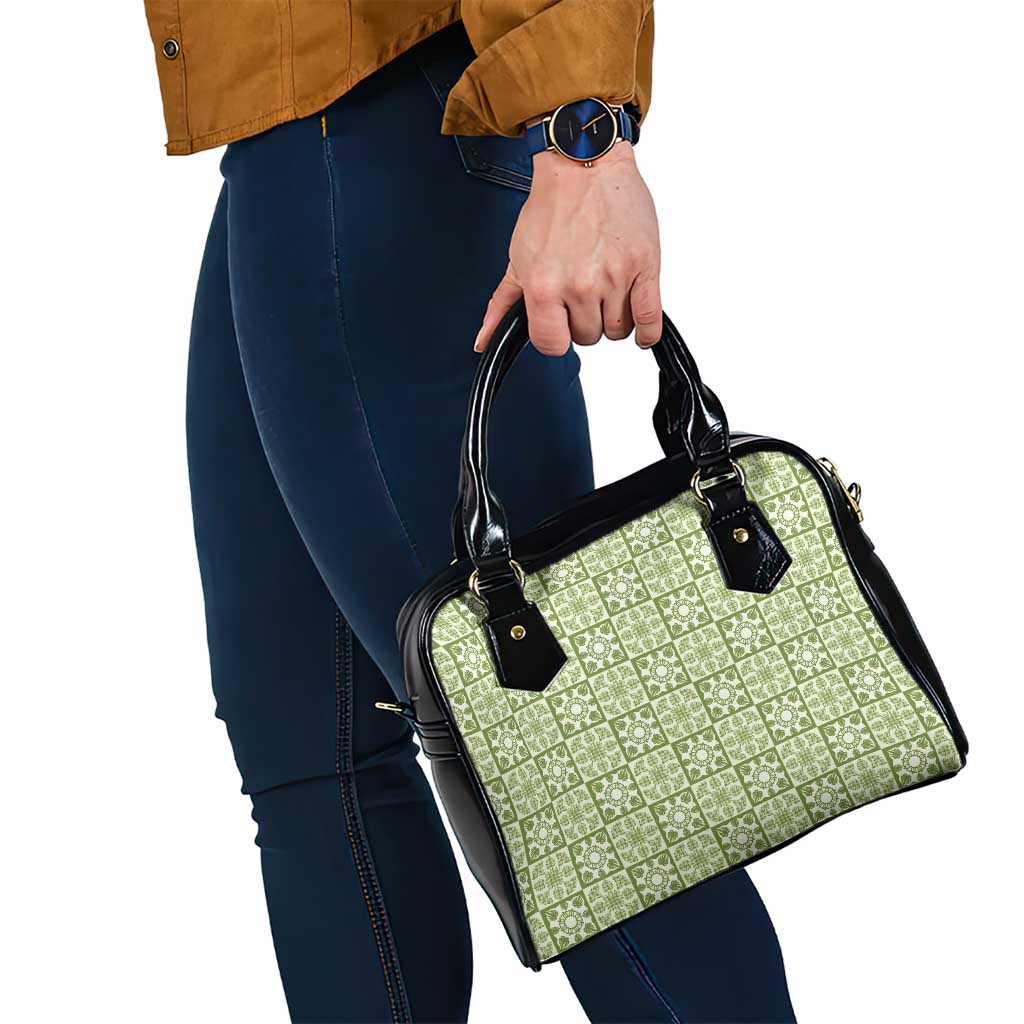 Omaomao Palaka Quilt Hawaii Shoulder Handbag Hawaiian Tropical Monstera Sea Turtle
