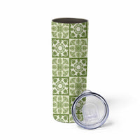 Omaomao Palaka Quilt Hawaii Skinny Tumbler Hawaiian Tropical Monstera Sea Turtle