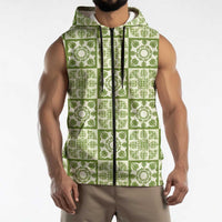 Omaomao Palaka Quilt Hawaii Sleeveless Zip Hoodie Hawaiian Tropical Monstera Sea Turtle LT14 - Polynesian Pride