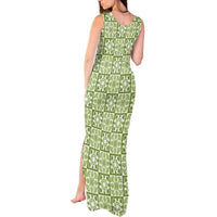 Omaomao Palaka Quilt Hawaii Tank Maxi Dress Hawaiian Tropical Monstera Sea Turtle LT14 - Polynesian Pride