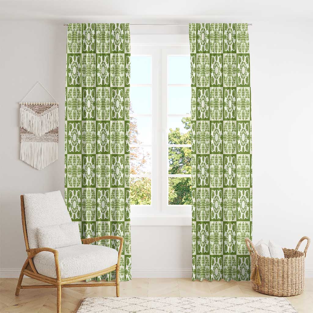 Omaomao Palaka Quilt Hawaii Window Curtain Hawaiian Tropical Monstera Sea Turtle