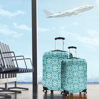 Cyan Palaka Quilt Hawaii Luggage Cover Hawaiian Tropical Monstera Sea Turtle LT14 - Polynesian Pride