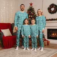 Cyan Palaka Quilt Hawaii Christmas Pajama Set Hawaiian Tropical Monstera Sea Turtle LT14 - Polynesian Pride