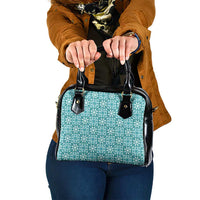 Cyan Palaka Quilt Hawaii Shoulder Handbag Hawaiian Tropical Monstera Sea Turtle LT14 One Size Cyan - Polynesian Pride