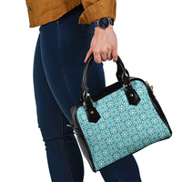 Cyan Palaka Quilt Hawaii Shoulder Handbag Hawaiian Tropical Monstera Sea Turtle LT14 - Polynesian Pride