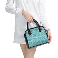 Cyan Palaka Quilt Hawaii Shoulder Handbag Hawaiian Tropical Monstera Sea Turtle LT14 - Polynesian Pride