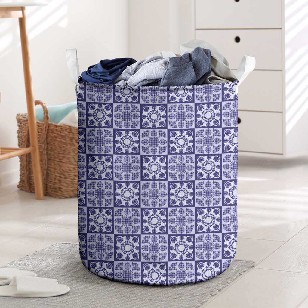 Polu Palaka Quilt Hawaii Laundry Basket Hawaiian Tropical Monstera Sea Turtle LT14 Blue - Polynesian Pride
