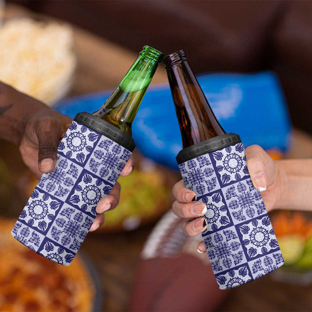 Polu Palaka Quilt Hawaii 4 in 1 Can Cooler Tumbler Hawaiian Tropical Monstera Sea Turtle LT14 - Polynesian Pride