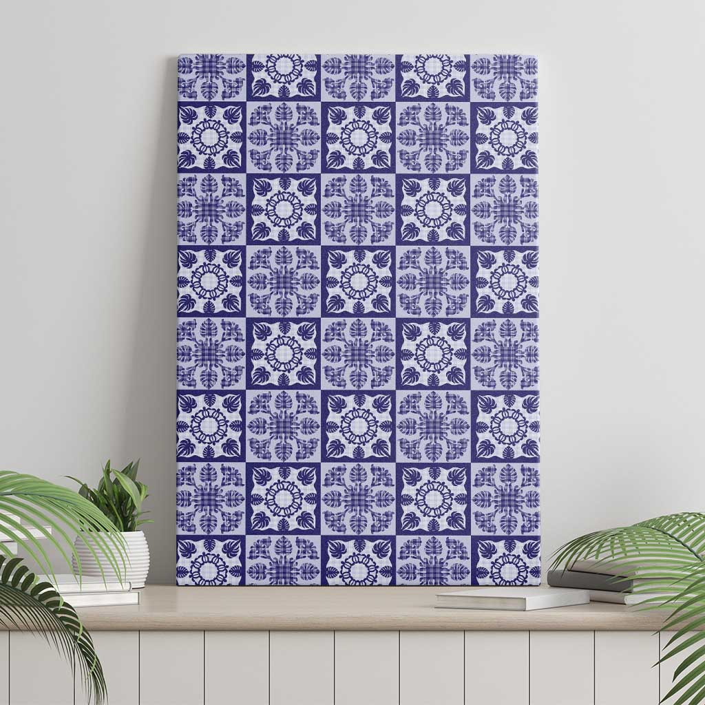 Polu Palaka Quilt Hawaii Canvas Wall Art Hawaiian Tropical Monstera Sea Turtle