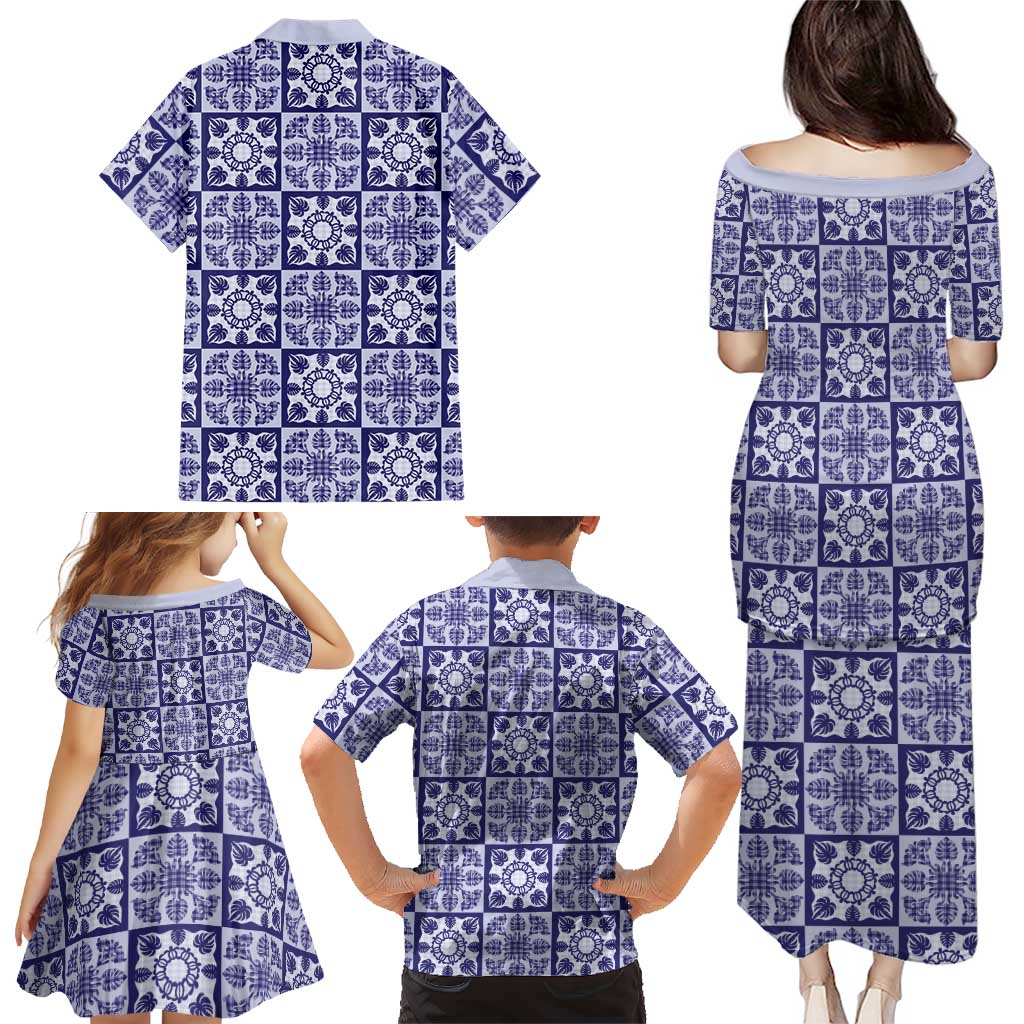 Polu Palaka Quilt Hawaii Family Matching Puletasi and Hawaiian Shirt Hawaiian Tropical Monstera Sea Turtle LT14 - Polynesian Pride