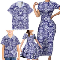 Polu Palaka Quilt Hawaii Family Matching Short Sleeve Bodycon Dress and Hawaiian Shirt Hawaiian Tropical Monstera Sea Turtle