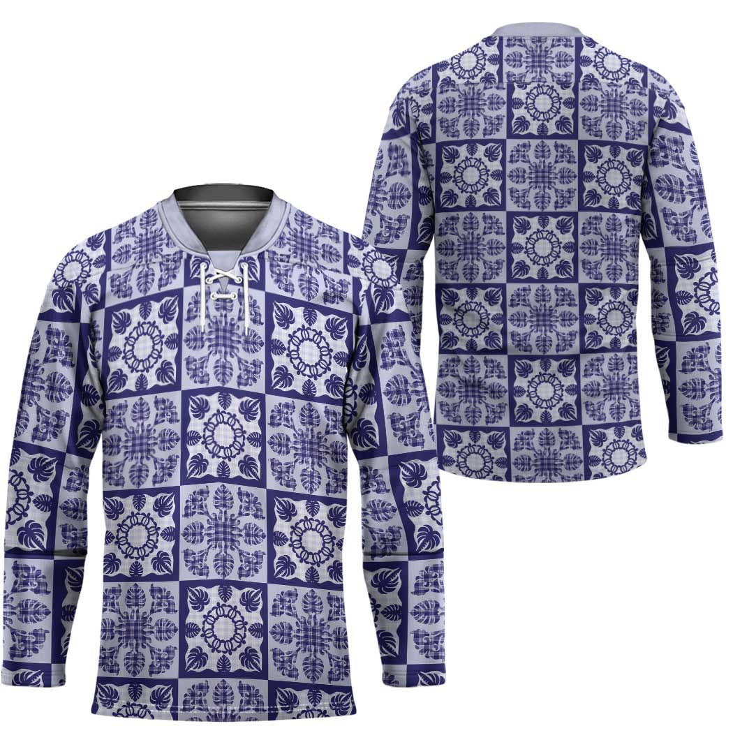 Polu Palaka Quilt Hawaii Hockey Jersey Hawaiian Tropical Monstera Sea Turtle LT14 - Polynesian Pride
