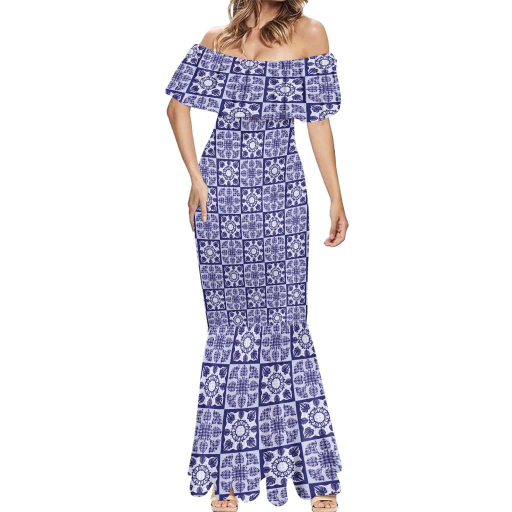 Polu Palaka Quilt Hawaii Mermaid Dress Hawaiian Tropical Monstera Sea Turtle LT14 - Polynesian Pride