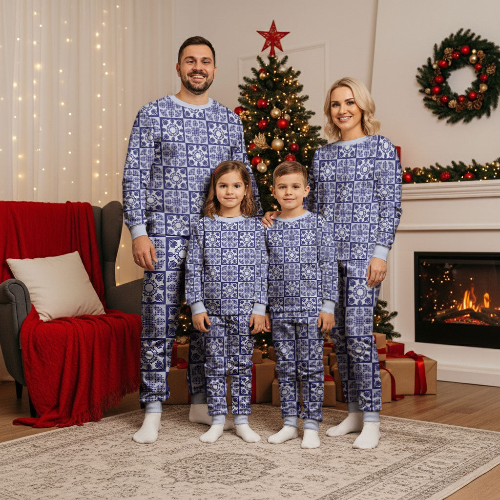 Polu Palaka Quilt Hawaii Christmas Pajama Set Hawaiian Tropical Monstera Sea Turtle LT14 - Polynesian Pride
