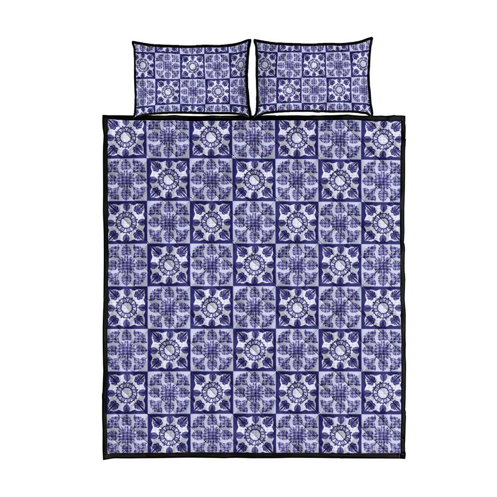 Polu Palaka Quilt Hawaii Quilt Bed Set Hawaiian Tropical Monstera Sea Turtle