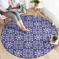 Polu Palaka Quilt Hawaii Round Carpet Hawaiian Tropical Monstera Sea Turtle