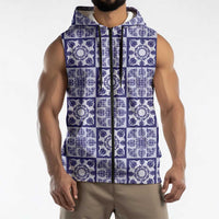 Polu Palaka Quilt Hawaii Sleeveless Zip Hoodie Hawaiian Tropical Monstera Sea Turtle LT14 - Polynesian Pride