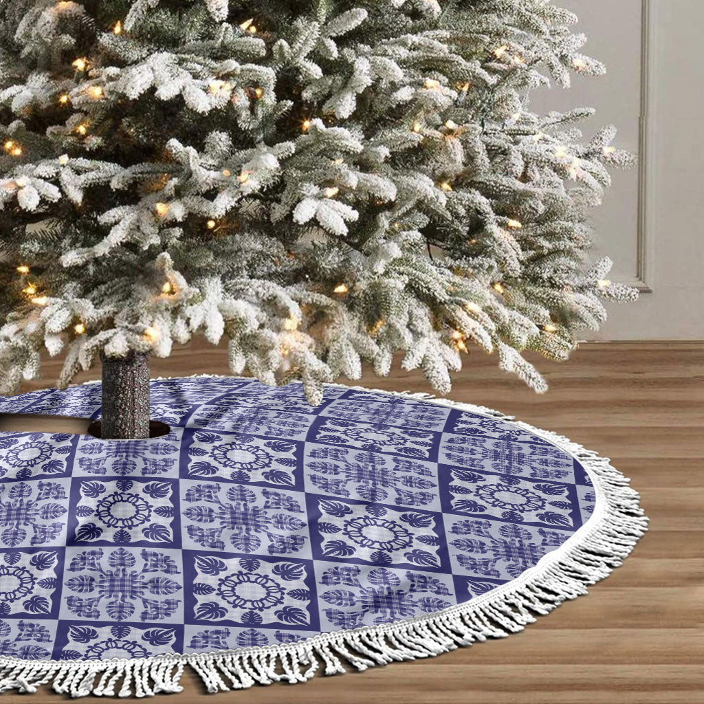 Polu Palaka Quilt Hawaii Tree Skirt Hawaiian Tropical Monstera Sea Turtle LT14 - Polynesian Pride