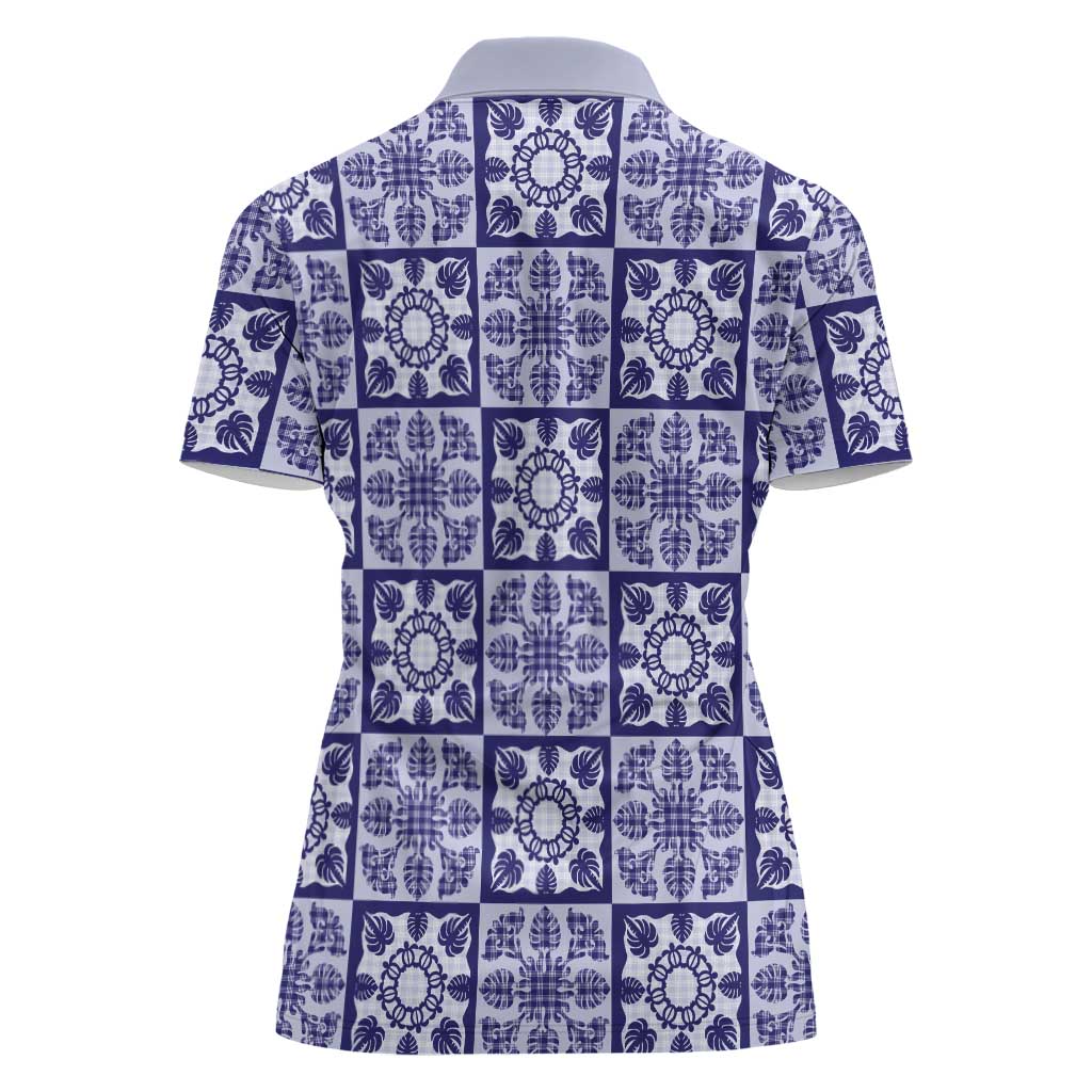 Polu Palaka Quilt Hawaii Women Polo Shirt Hawaiian Tropical Monstera Sea Turtle LT14 - Polynesian Pride