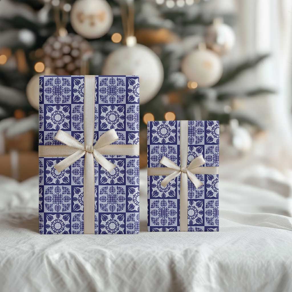 Polu Palaka Quilt Hawaii Wrapping Paper Hawaiian Tropical Monstera Sea Turtle