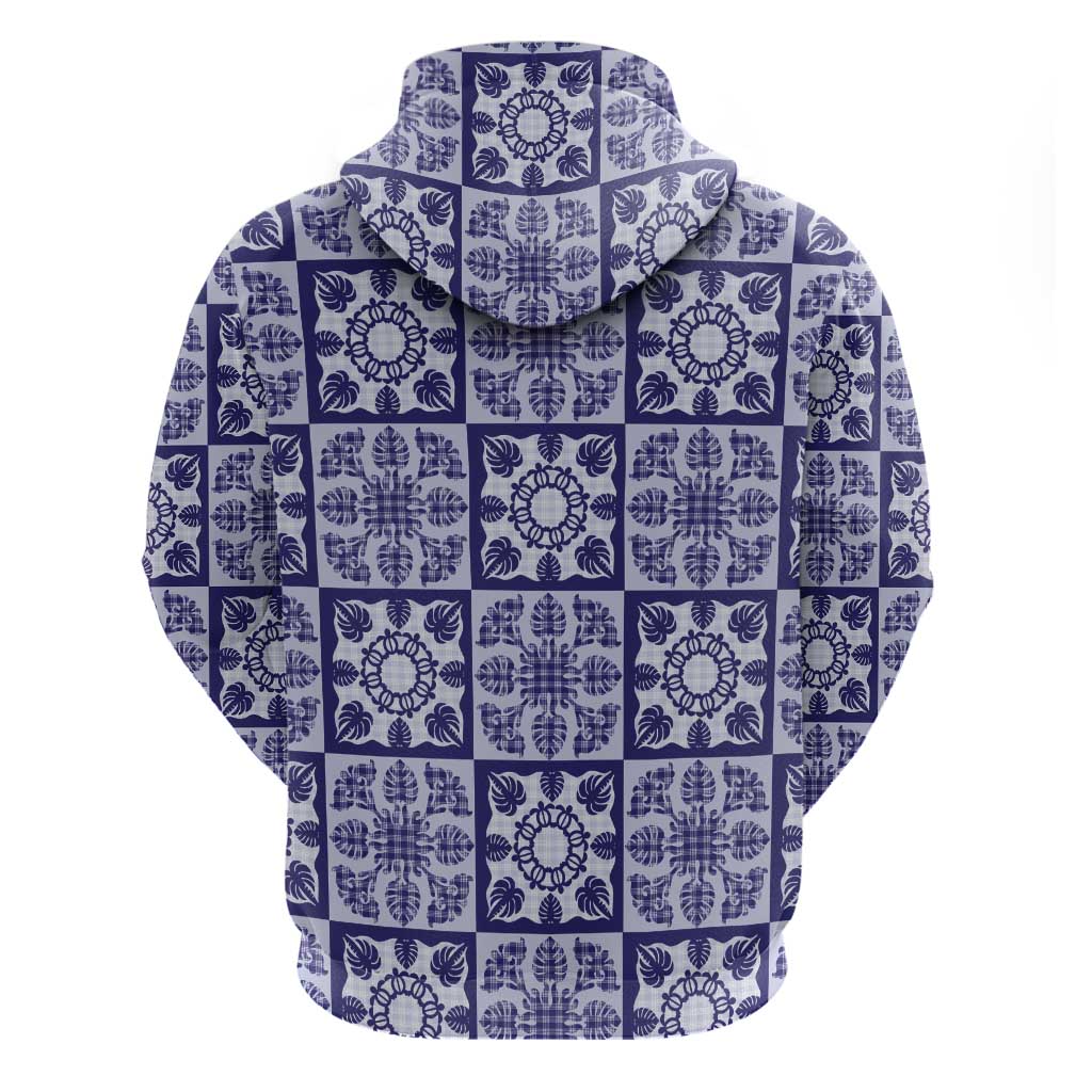 Polu Palaka Quilt Hawaii Zip Hoodie Hawaiian Tropical Monstera Sea Turtle LT14 - Polynesian Pride