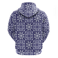 Polu Palaka Quilt Hawaii Zip Hoodie Hawaiian Tropical Monstera Sea Turtle LT14 - Polynesian Pride