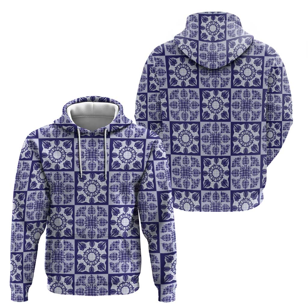 Polu Palaka Quilt Hawaii Zip Hoodie Hawaiian Tropical Monstera Sea Turtle LT14 - Polynesian Pride