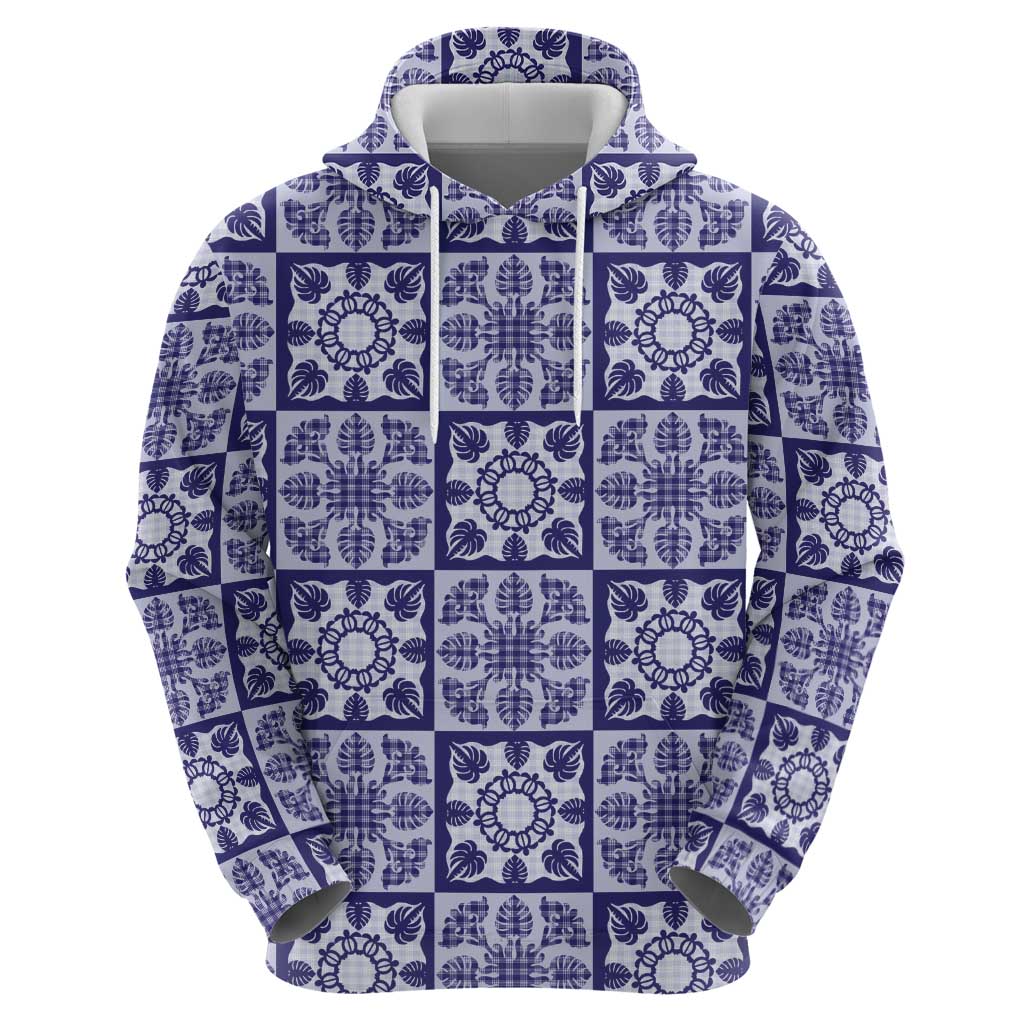 Polu Palaka Quilt Hawaii Zip Hoodie Hawaiian Tropical Monstera Sea Turtle LT14 - Polynesian Pride