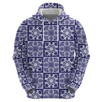 Polu Palaka Quilt Hawaii Zip Hoodie Hawaiian Tropical Monstera Sea Turtle LT14 - Polynesian Pride