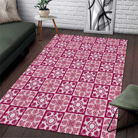 Akala Palaka Quilt Hawaii Area Rug Hawaiian Tropical Monstera Sea Turtle LT14 Pink - Polynesian Pride