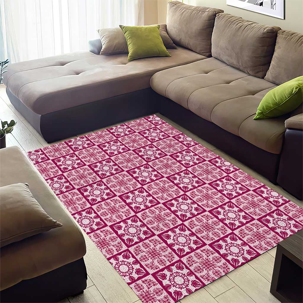 Akala Palaka Quilt Hawaii Area Rug Hawaiian Tropical Monstera Sea Turtle LT14 - Polynesian Pride