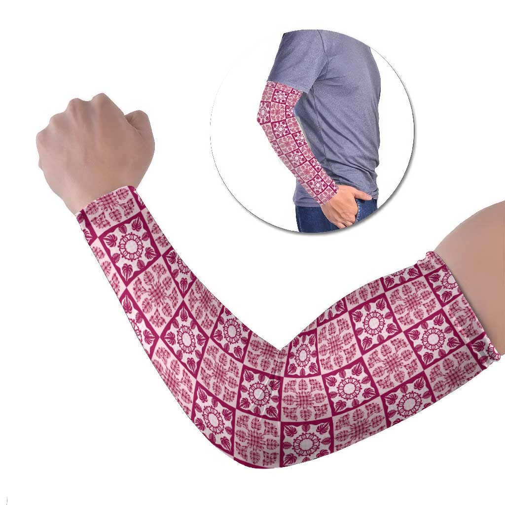 Akala Palaka Quilt Hawaii Arm Sleeves Hawaiian Tropical Monstera Sea Turtle