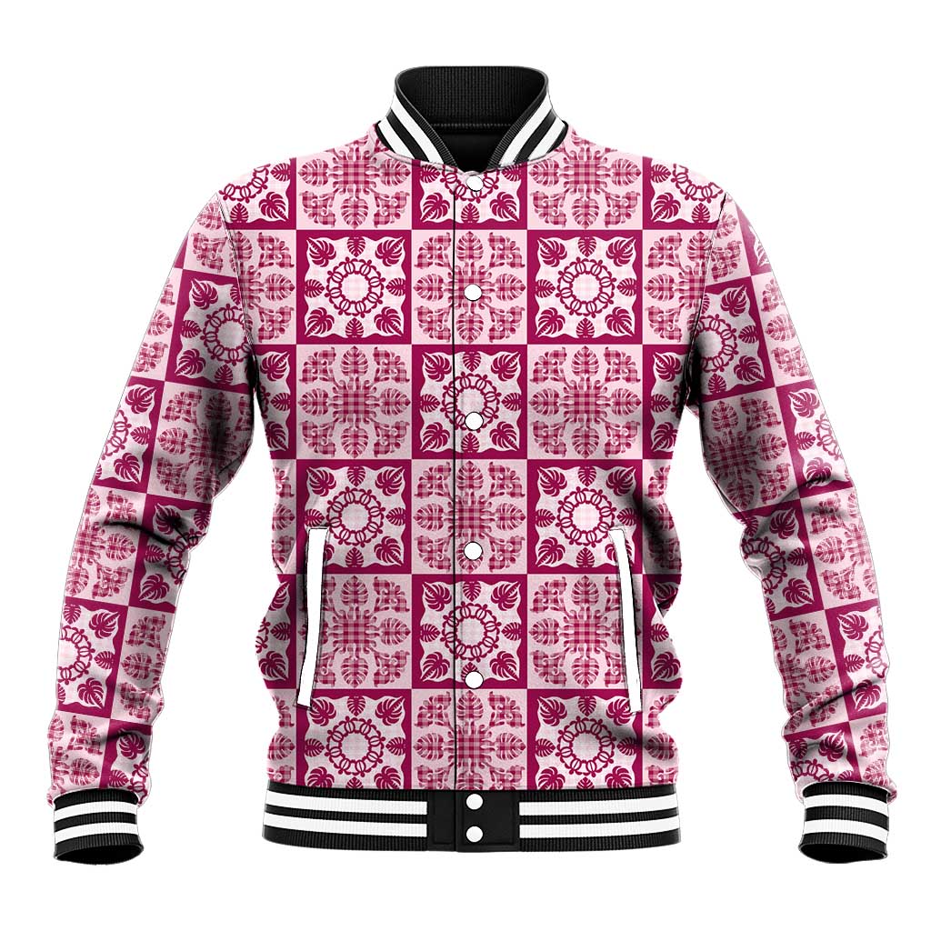 Akala Palaka Quilt Hawaii Baseball Jacket Hawaiian Tropical Monstera Sea Turtle